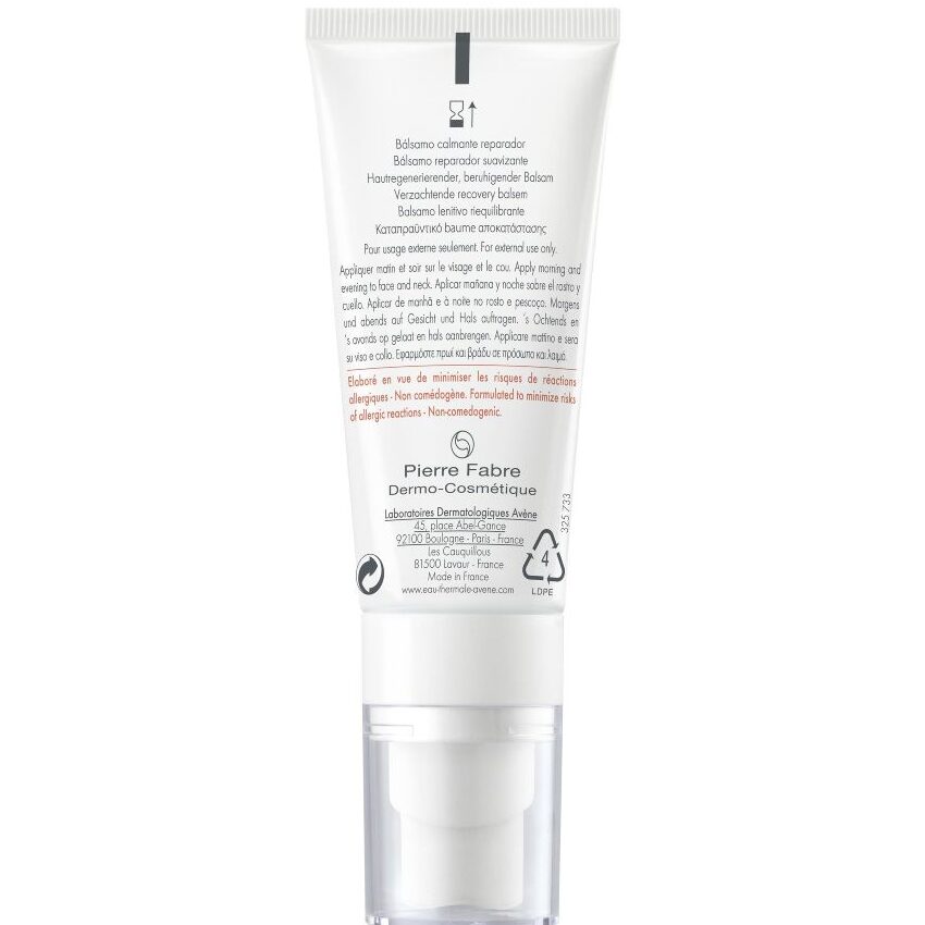 Tył opakowania produktu Avene Tolérance Control Balsam łagodząco-regenerujący