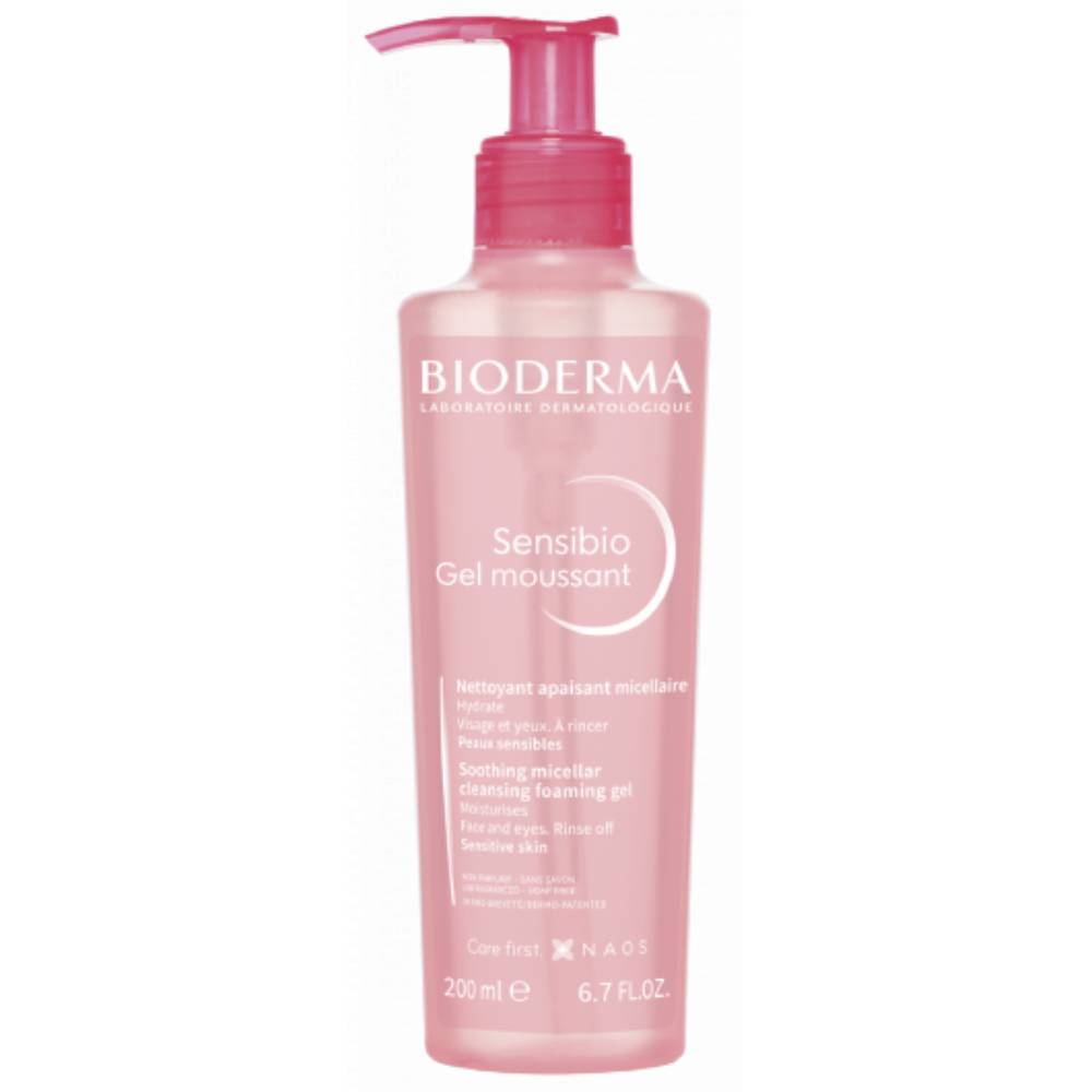 Opakowanie produktu Bioderma Sensibio Gel Moussant Łagodzący żel micelarny do mycia twarzy skóra wrażliwa i nadwrażliwa