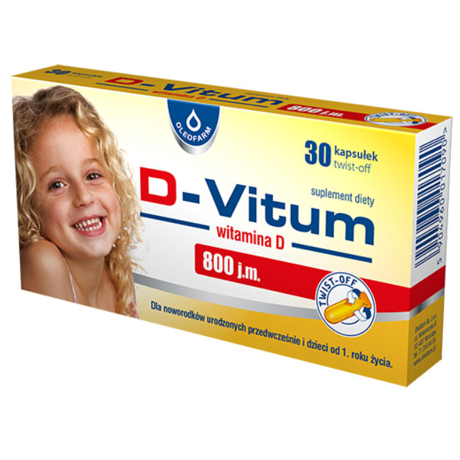 Opakowanie produktu D-Vitum 800 j.m. dla dzieci