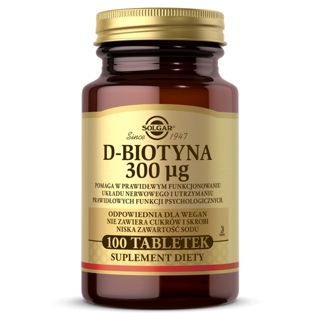 Opakowanie produktu Solgar D-biotyna 1000mcg