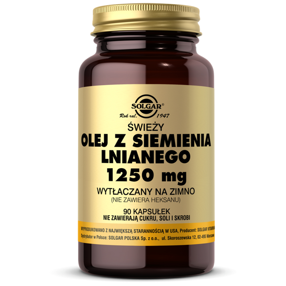 Opakowanie produktu Solgar Olej z siemienia lnianego 1250mg