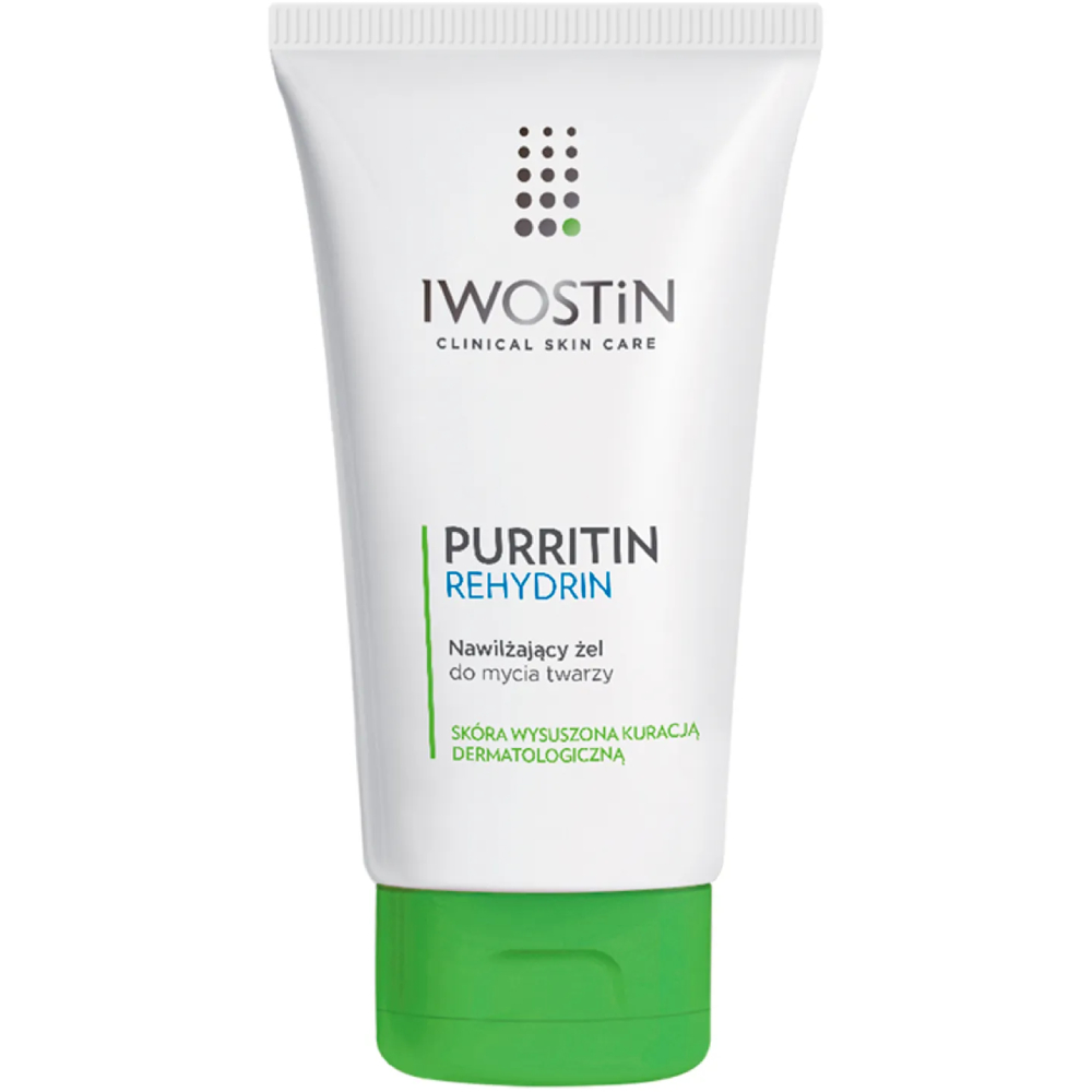 Opakowanie produktu Purritin Rehydrin Nawilżający żel do mycia twarzy
