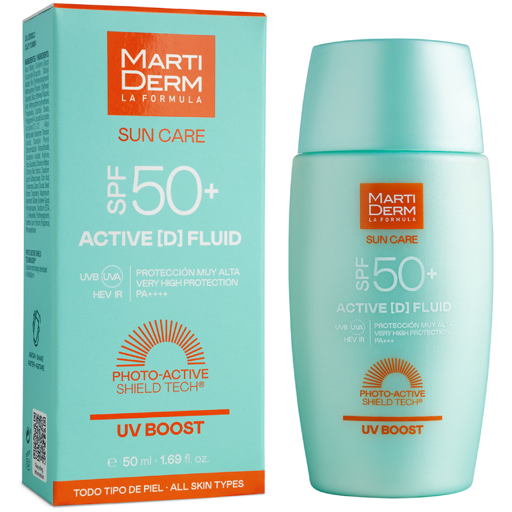 Opakowanie produktu Sun Care Active D Fluid z filtrem przeciwsłonecznym SPF 50+