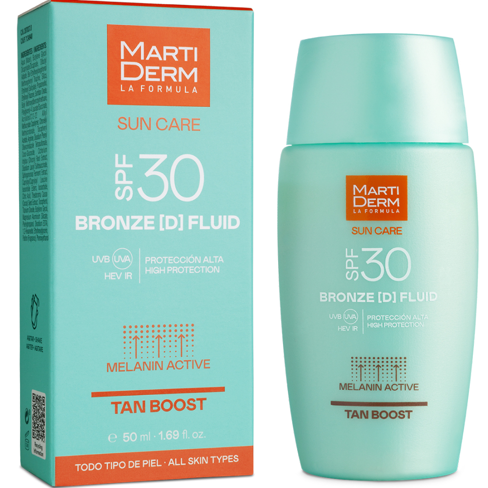 Opakowanie produktu Sun Care Bronze D Fluid z filtrem przeciwsłonecznym SPF 30